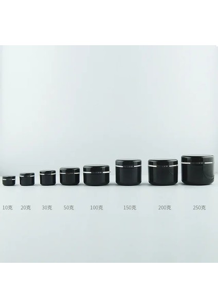 Siyah-Gümüş Hattı 20 ml Plastik 20/30/50/100/150/250 ml Doldurulabilir Şişeler Seyahat Yüz Kremi Losyon Kavanoz Kozmetik Konteyner Beyaz Plastik Boş Makyaj Kavanoz Pot (Yurt Dışından)
