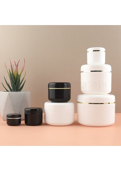 Siyah Gümüş Daire 30G 40X36MM 30 Adet 30 Adet/grup Pp Plastik Krem Konteyner Kavanoz Kutusu Maske Alt Seyahat Şişe Yüz Losyonu Kozmetik Doldurulabilir (Yurt Dışından) modelleri