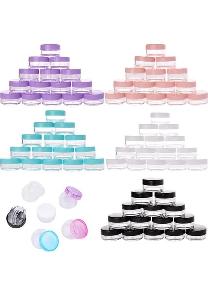 Mor 10 Adet x 2g Plastik 10 Adet Boş 2g - 20G Seyahat Küçük Renkli Kapaklar Yüz Kremi Dudak Balsamı Kapları Için Kapaklı Şeffaf Plastik Kozmetik Kap Kavanozları (Yurt Dışından) modelleri