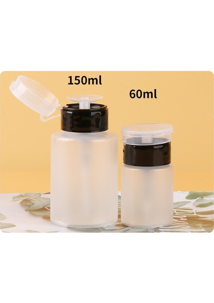 Siyah 150ML 60/150/ML Tırnak Doldurulabilir Şişeler Boş Basın Pompası Dağıtıcı Tırnak Sanat Cila Sökücü Temizleyici Makyaj Şişe Manikür Aracı (Yurt Dışından)