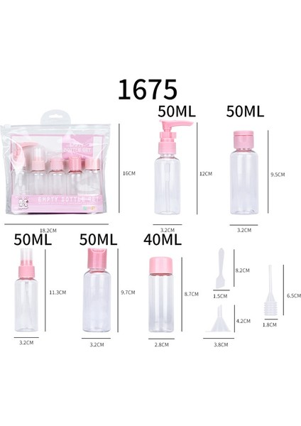 1690-PEMBE Taşınabilir Seyahat Doldurulabilir Boş Şişe Seti Özü Şampuan Duş Jeli Kabı Sprey Losyon Şişeleme (Yurt Dışından) modelleri