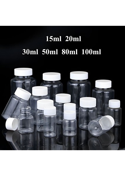 50ML 10 Adet 15/20/30/50/80/100ML Plastik Pet Boş Şeffaf Mühürlü Şişeler Ilaç Hap Flakon Konteyner Reaktif Şişeleri Ambalaj Şişesi (Yurt Dışından)