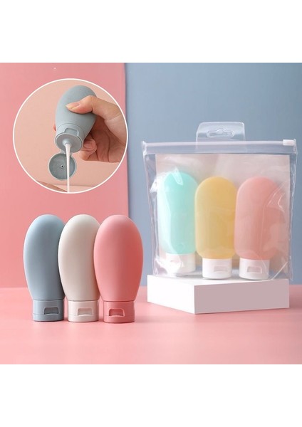 Stil 1 3 Adet Seyahat Şişe Seti 60 ml Boş Renkli Plastik Şişe Şampuan Duş Jeli Doldurulabilir Konteyner Seyahat Boyutu Sıkma Tüpü (Yurt Dışından)