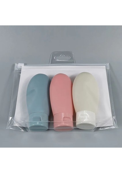 Stil 1 3 Adet Seyahat Şişe Seti 60 ml Boş Renkli Plastik Şişe Şampuan Duş Jeli Doldurulabilir Konteyner Seyahat Boyutu Sıkma Tüpü (Yurt Dışından)
