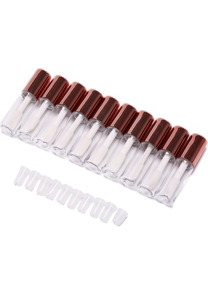 4.3 cm x 1 cm 10 Adet/grup Boş Şeffaf Pe Dudak Parlatıcısı Tüpleri Plastik Dudak Balsamı Tüp Ruj Mini Örnek Kozmetik Konteyner (Yurt Dışından)