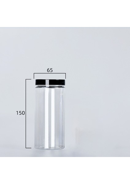 BLACK-440 ml 1 Pc Plastik Ambalaj Şişesi Pet Şeffaf Boş Mühür Şişeleri Dairesel Kova Depolama Bisküvi Kavanoz Gıda Sınıfı Mühür Tankı Konteyner (Yurt Dışından)