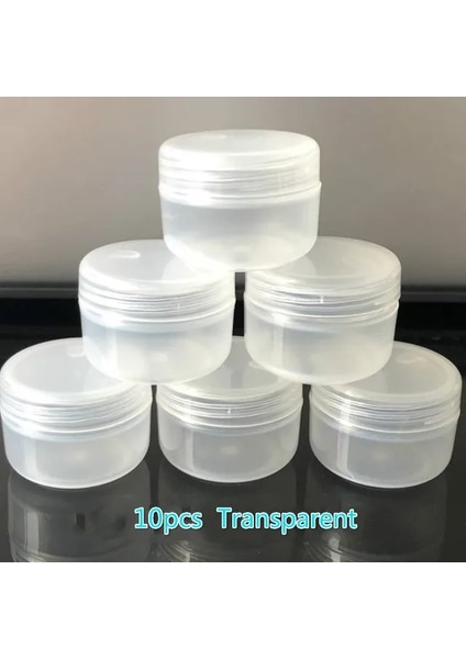 Şeffaf 10G Plastik 10 Adet/takım 10G Doldurulabilir Şişeler Plastik Boş Makyaj Kavanoz Pot Seyahat Yüz Kremi Losyon Kozmetik Konteyner 5 Renk Boncuk Depolama (Yurt Dışından)