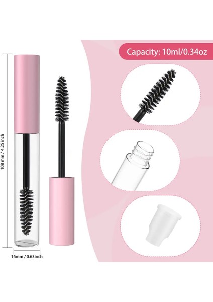 Eyeliner-Siyah 10 ml Plastik 1 Adet 10 ml Boş Kirpik Tüp Maskara Tüpü Şişeler Şişe Aracı Moda Hint Yağı Dıy Maskara Konteyner Seti Gümüş Kapaklı (Yurt Dışından)