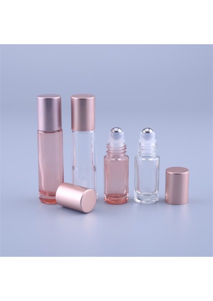 C-10ML Cam 2 Adet 10ML Pembe Renk Kalın Cam Rulo Uçucu Yağ Boş Parfüm Şişesi Silindir Top Şişe Seyahat Için (Yurt Dışından)