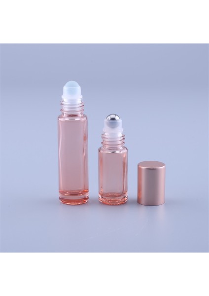 C-10ML Cam 2 Adet 10ML Pembe Renk Kalın Cam Rulo Uçucu Yağ Boş Parfüm Şişesi Silindir Top Şişe Seyahat Için (Yurt Dışından)