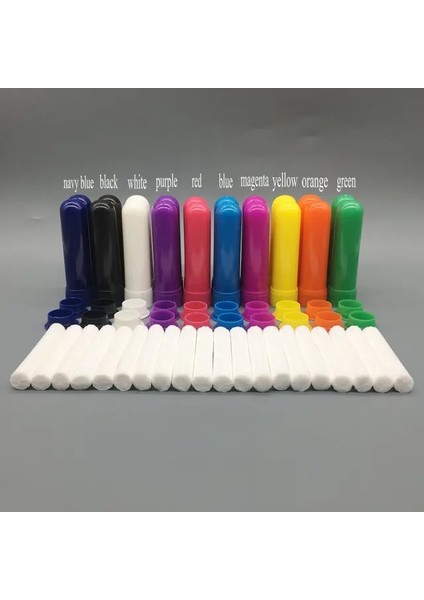 Karışık Renkli 30 Takım 10-300 Takım Renkli Plastik Burun Solunum Cihazları Uçucu Yağ Için Yüksek Kaliteli Yedek Pamuk Fitilleri ile Parfüm Için Dolum Çubukları (Yurt Dışından)
