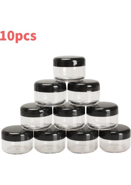 Siyah 10 Adet 10g 10/50 Adet 5/10g Küçük Plastik Kozmetik Boş Kavanoz (Yurt Dışından)