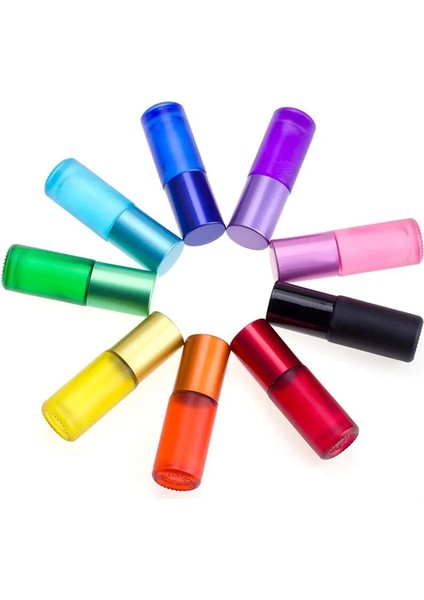 Siyah 1 Adet 5 ml Şişe 1/5/10 Adet Taşınabilir Seyahat Uçucu Yağ Parfüm Şişeleri Rulo Doldurulabilir Buzlu Renkli Rulo Topu 5 ml Kalın Cam Flakon (Yurt Dışından) fiyatları