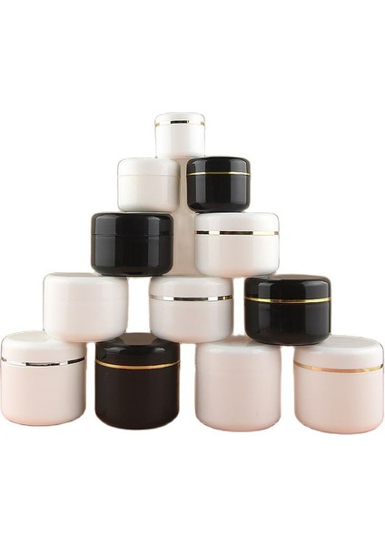 Siyah Gümüş 200G 15 Adet Seyahat Yüz Kremi Losyon Kozmetik Konteyner Gümüş Altın Kenar Siyah Beyaz Plastik Boş Makyaj Kavanoz Pot Doldurulabilir Şişeler (Yurt Dışından) fiyatları