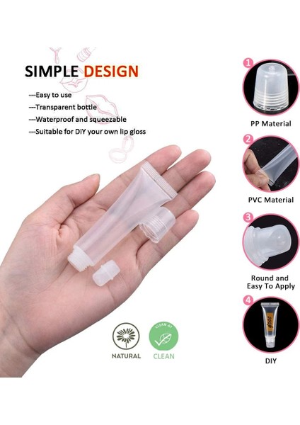 15ML 5 Adet 5 Adet 10/15ML Boş Dudak Parlatıcısı Tüpleri Ruj Tüpü Dudak Balsamı Yumuşak Tüp Makyaj Sıkma Şeffaf Dudak Parlatıcısı Tüp Konteyner (Yurt Dışından)