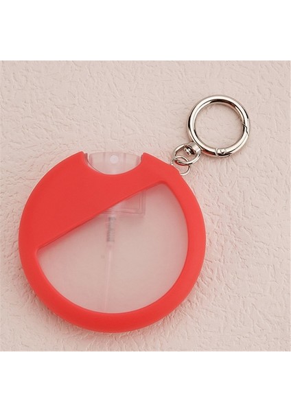 Kırmızı 25 ml Yuvarlak Kart Sprey Parfüm Şişesi Abs Taşınabilir Seyahat Nemlendirici Oral Boş Doldurulabilir Kozmetik Aracı Silikon ile (Yurt Dışından)