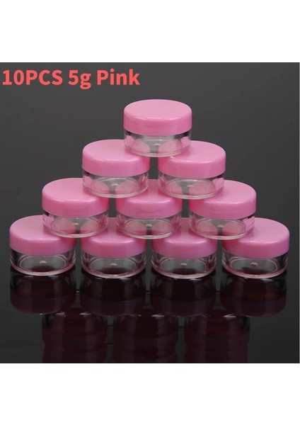 Pembe 10 Adet 10g 10/50 Adet 5/10g Küçük Plastik Kozmetik Boş Kavanoz (Yurt Dışından)