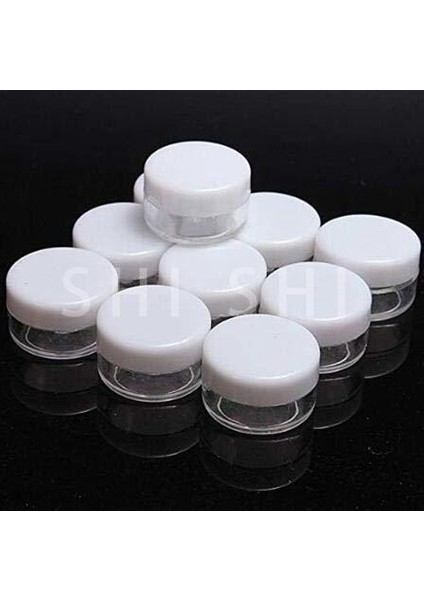 Beyaz Kapak 10 Adet x 3 ml Plastik 10 Adet Küçük Plastik Kozmetik Boş Kavanoz 2g 3g 5g 10g 15g 20g (Yurt Dışından)