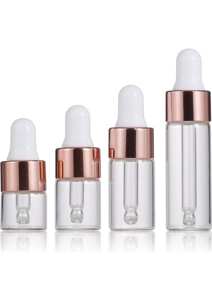 30 Adet 1ml 10/50/100 Adet Mini Damlalık Şişeler Cam Boş Uçucu Yağ Aromaterapi Şişeleri 1ml 2ml 3ml 5ml Gül Altın Kapaklı Pipet Şişeleri (Yurt Dışından)