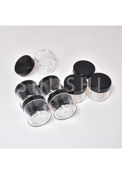 Siyah Kapak 10 Adet x 2 ml 10 Adet Küçük Plastik Kozmetik Boş Kavanoz 2g 3g 5g 10g 15g 20g (Yurt Dışından)