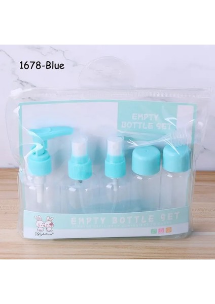 1678-MAVI Taşınabilir Seyahat Doldurulabilir Boş Şişe Seti Özü Şampuan Duş Jeli Kabı Sprey Losyon Şişeleme (Yurt Dışından)