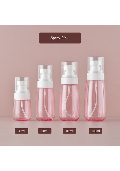 Sprey-Pembe 100 ml 30/60/80/100 ml Taşınabilir Sulama Kabı Seyahat Dağıtım Losyon Şişesi Parfüm Sıvı Doldurulabilir Alt Şişeleme Boş Konteyner (Yurt Dışından)