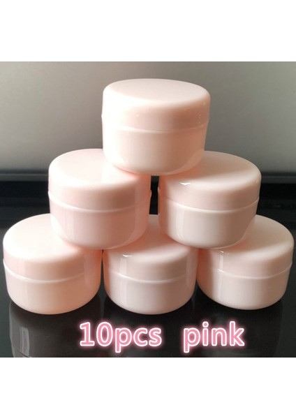Pembe 10G Plastik 10 Adet/takım 10G Doldurulabilir Şişeler Plastik Boş Makyaj Kavanoz Pot Seyahat Yüz Kremi Losyon Kozmetik Konteyner 5 Renk Boncuk Depolama (Yurt Dışından)