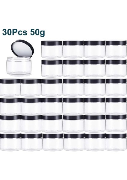 30 Adet/paket 50G Plastik Kozmetik Kavanoz Makyaj Kutusu Seyahat Yüz Kremi Şişe Konteyner Boş Makyaj Kavanoz Pot Doldurulabilir Şişeler (Yurt Dışından)