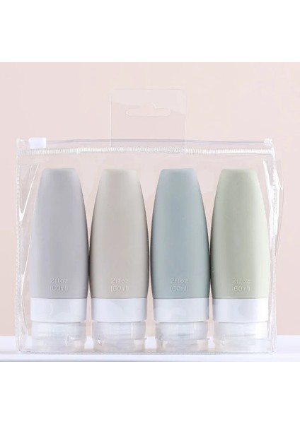 4 Adet 90ML 60/90ML Taşınabilir Silikon Seyahat Şişesi Sıvı Kabı Boş Doldurulabilir Ambalaj Losyon Noktaları Şampuan Kabı Krem Gezisi (Yurt Dışından) modelleri