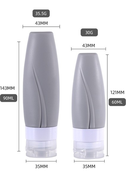 4 Adet 90ML 60/90ML Taşınabilir Silikon Seyahat Şişesi Sıvı Kabı Boş Doldurulabilir Ambalaj Losyon Noktaları Şampuan Kabı Krem Gezisi (Yurt Dışından) fırsatları