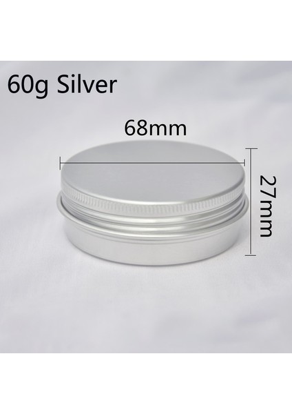 60G Gümüş Metal 10 Adet 5g 10G 15G 20G 30G 50G Boş Gümüş Alüminyum Teneke Kutular Vidalı Üst Yuvarlak Mum Baharat Teneke Kutular Vidalı Kapaklı Konteynerler (Yurt Dışından)