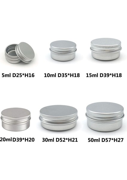 60G Gümüş Metal 10 Adet 5g 10G 15G 20G 30G 50G Boş Gümüş Alüminyum Teneke Kutular Vidalı Üst Yuvarlak Mum Baharat Teneke Kutular Vidalı Kapaklı Konteynerler (Yurt Dışından) fırsatları