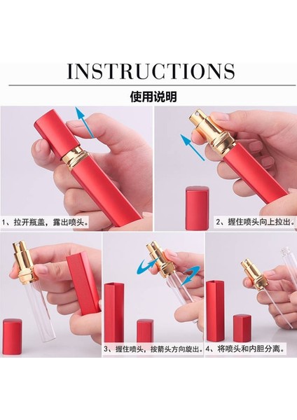 Pembe 12 ml Metal 1 Adet 6 Renk Metal Kasa Cam Tankı Parfüm Şişesi Alüminyum Meme Sprey Doldurulabilir Şişe Parfüm Kozmetik Cam Konteyner 12 ml (Yurt Dışından) indirimleri