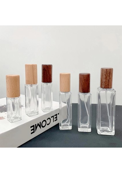 Kayın Kapağı 20ML 5/10/20/30ML Taşınabilir Cam Sprey Şişesi Kayın Kapaklı Parfüm Şişesi Ceviz Kapak Boş Şişe Numune Flakon Kozmetik Konteyner (Yurt Dışından)