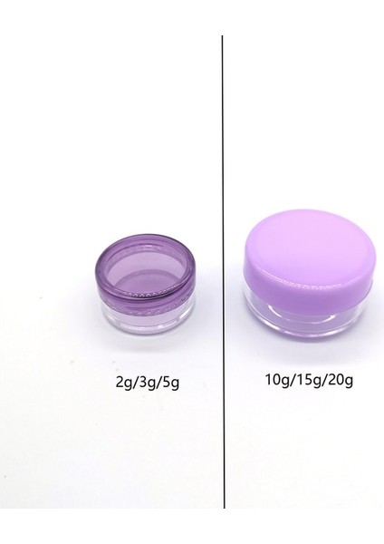 Mor 20G Plastik 10 Adet 2G/3G/5G/10G/15G/20G Boş Plastik Şeffaf Kozmetik Kavanoz Makyaj Konteyner Losyon Şişe Şişeleri Yüz Kremi Örnek Tencere Jel Kutusu (Yurt Dışından)
