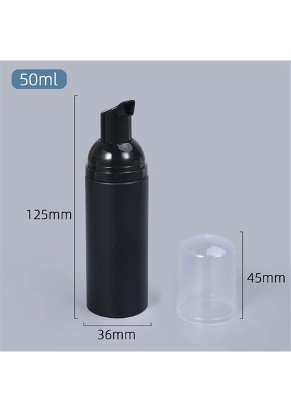 Siyah 1 50ML Plastik Köpük Pompa Şişesi Doldurulabilir Boş Kozmetik Konteyner Temizleyici Sabun Şampuan Köpük Şişeleri Makyaj Seyahat Şişesi (Yurt Dışından)