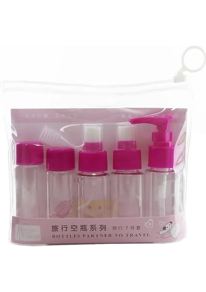 7pcs-Rose 6/7/11 Adet Seyahat Kozmetik Alt Şişeleme Pet Sprey Losyon Krem Doldurulabilir Şişe Boş Sıvı Konteyner Taşınabilir Araç (Yurt Dışından)
