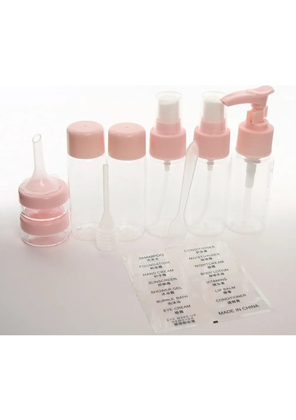 7pcs-Rose 6/7/11 Adet Seyahat Kozmetik Alt Şişeleme Pet Sprey Losyon Krem Doldurulabilir Şişe Boş Sıvı Konteyner Taşınabilir Araç (Yurt Dışından) fırsatları