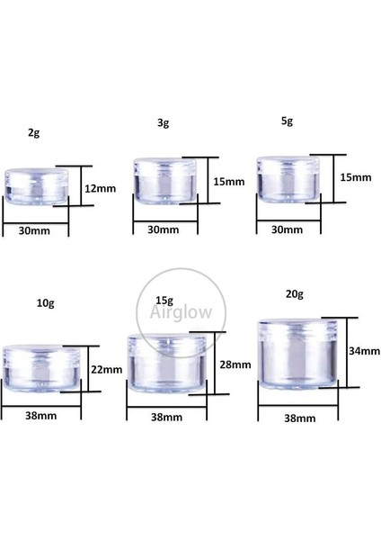 Karışık Kap 15g 10 Adet 2g/3g/5g/10g/15g/20g Küçük Plastik Kozmetik Boş Kavanoz (Yurt Dışından) fırsatları