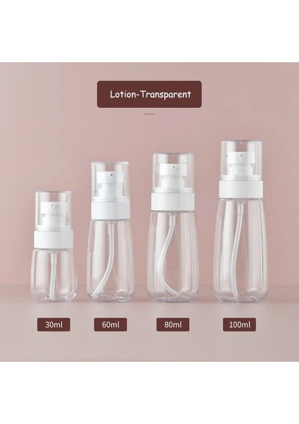Losyon-Şeffaf 30ML 30/60/80/100ML Taşınabilir Sulama Kabı Seyahat Dağıtım Losyon Şişesi Parfüm Sıvı Doldurulabilir Alt Şişeleme Boş Konteyner (Yurt Dışından)