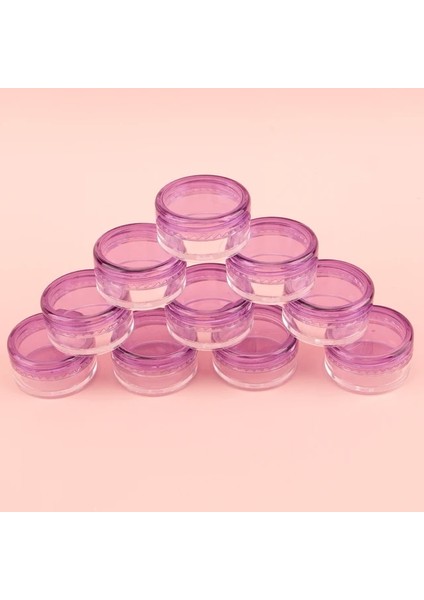 Şeffaf Mor 10 Adet x 20 ml Plastik 10 Adet Küçük Plastik Kozmetik Boş Kavanoz 2g 3g 5g 10g 15g 20g (Yurt Dışından)