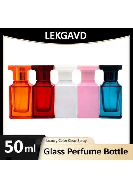 Turuncu Parfüm Şişesi 50 ml Lüks Cam Sprey Şişesi Doldurulabilir Parfüm Şişesi Seyahat Kozmetik Ambalaj Şişesi Boş Flakon Flakon (Yurt Dışından)