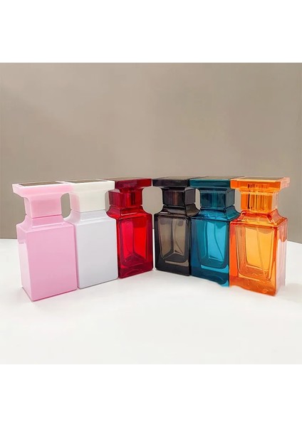 Turuncu Parfüm Şişesi 50 ml Lüks Cam Sprey Şişesi Doldurulabilir Parfüm Şişesi Seyahat Kozmetik Ambalaj Şişesi Boş Flakon Flakon (Yurt Dışından)