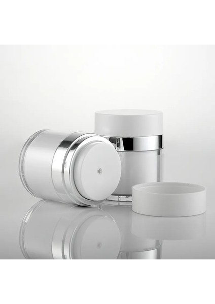 15G Beyaz 15G 30G 50G 100G Kozmetik Kavanoz Akrilik Krem Doldurulabilir Kutular Vakumlu Şişe Basın Tarzı Krem Kavanoz Şişeleri Havasız Kozmetik Konteyner (Yurt Dışından)