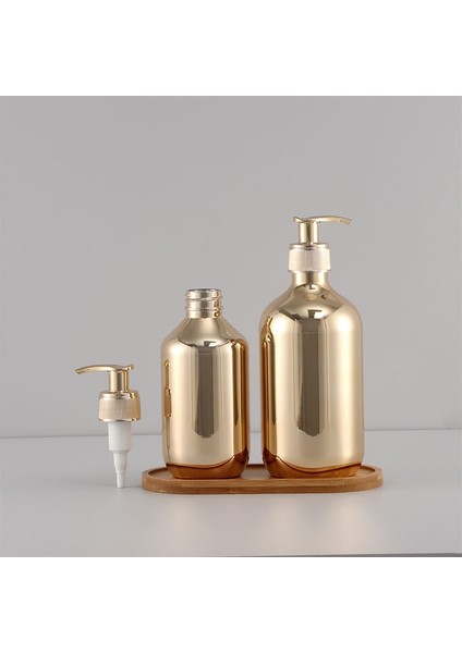 Type4 Altın 500 ml 300/500 ml Galvanik Şampuan Şişesi Pet Basın Tipi Losyon Boş Şişe Banyo Duş Jeli Büyük Kapasiteli Sabunluk Yeni (Yurt Dışından)