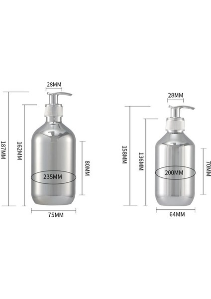 Type4 Altın 500 ml 300/500 ml Galvanik Şampuan Şişesi Pet Basın Tipi Losyon Boş Şişe Banyo Duş Jeli Büyük Kapasiteli Sabunluk Yeni (Yurt Dışından)