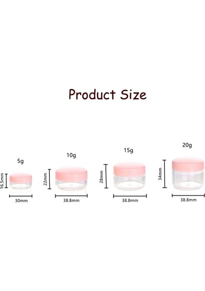 Şeffaf 20G 5/10/15/20G Ps Krem Kutusu Krem Şişesi Deneme Örnek Boş Konteyner Makyaj Kavanoz Kozmetik Şeffaf Şişeleme (Yurt Dışından)