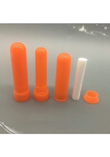 Turuncu 50 Takım 10-300 Takım Renkli Plastik Burun Solunum Cihazları Uçucu Yağ Için Yüksek Kaliteli Yedek Pamuk Fitilleri ile Parfüm Için Dolum Çubukları (Yurt Dışından)