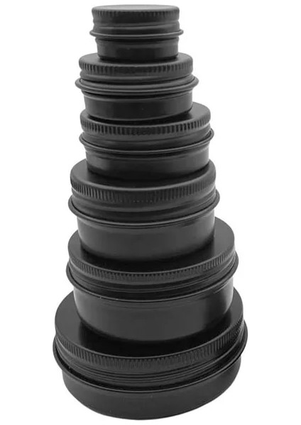 Siyah 100ML 10 Adet 5G/10G/15G/20/30/50/60ML Boş Alüminyum Kavanoz Doldurulabilir Kozmetik Şişe Merhem Krem Numune Ambalaj Kabı Vidalı Kapak (Yurt Dışından)