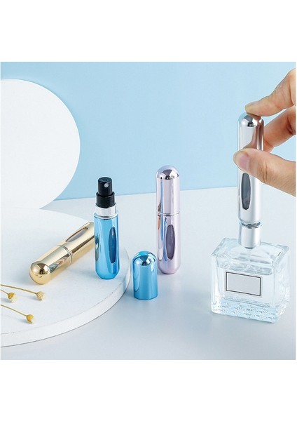 5 ml Parlak Altın 5 ml 8 ml Alt Şarj Parfüm Doldurulabilir Şişe Sıvı Sprey Şişeleme Dağıtıcı Basın Kafası Taşınabilir Seyahat (Yurt Dışından) modelleri